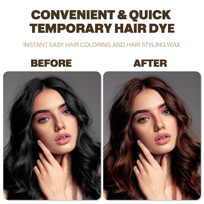 Temporary Hair Color Chalk For Kids, Hair Wax Color For 4 5 6 7 8 9 Year Old Girl Gifts, Birthday,Party, Cosplay DIY, Children's Day, Halloween, Christmas (1, Brown)