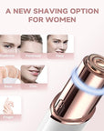 Eyebrow Facial Trimmer: 2 in1 Rechargeable Facial Hair Removal and Eyebrow Shaver - Face Lips Body Painless Facial Razor with Replacement Heads