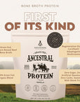 Ancestral Supplements Grass Fed Protein Powder, Vanilla, Beef Bone Broth Based with Beef Organs & Organic Mushrooms, Gut Health Support, High Protein Supplement, 20g Protein Per Serving, 30 Day Supply