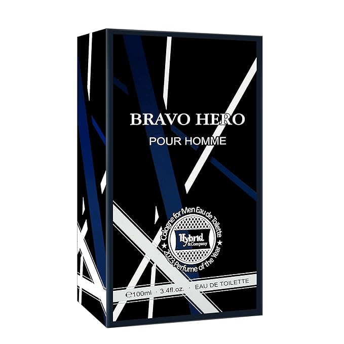 Hybrid & Company Bravo Hero Pour Homme Eau De Toilette Natural Spray Vaporisateur,3.4FL.OZ