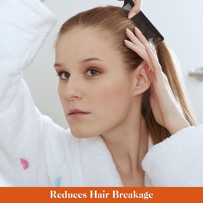 SALONSILK 4PCS Professional Comb Set, Wide Tooth Rat Tail Fine Tooth Hair Combs, Braiding Cutting Barber Styling Curly Parting Set for Men and Women