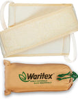 Waritex Natural Egyptian Loofah Back Scrubber for Shower, Extra-Long Exfoliating Strap Made with Natural Egyptian Loofah Fibers, Deep Cleaning Body Sponge for Men and Women – Soft Cotton Handles