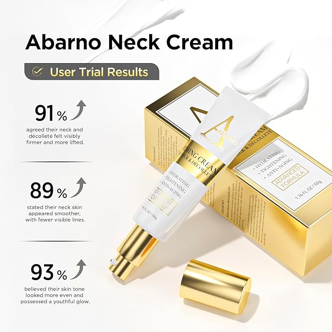 Neck Cream - Retinol & Collagen Neck Firming Cream for Wrinkles, Moisturizing and Anti-Aging, Perfect for Neck & Décolleté Skin Care - 1.7 fl.oz