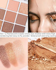 evpct 9 Colors Nude Pink Brown Maroon Glitter Shimmer Matte Eye Shadow Palette Makeup, Highly Pigmented Waterproof Brown Nude Maroon Cocoa Chocolate Shimmer Sparkling Party Eyeshadow Palette