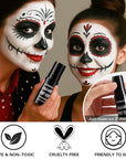 BOBISUKA Black Face & Body Paint Stick Water-Based Washable Face Paint Makeup Stick for Halloween Clown, Skeleton, Skull, Joker, Cosplay, SFX, Sports Eye Black & Costume Party