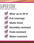 Maybelline New York Foundation, Superstay 24 Hour Longlasting Nude Beige 30 ml