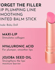 "LAWLESS Forget the Filler Lip Plumping Line-Smoothing Tinted Balm, Baby Doll, Pink, 0.09 Ounce"