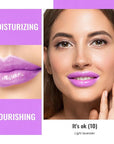Oulac Pinky Purple Lipstick - Moisturizing Lip Stick Glossy Tinted Lip Balm, Sheer Shine Juicy Finish, Lightweight and Hydrating Formula for Dry Lip Care, Vegan 2.2g/0.07oz (10)