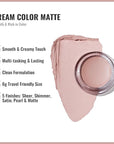 Oulac Matte Eyeshadow 3-in-1 Eyeshadow Nude Eye Primer&Eyeliner Highly Pigmented Waterproof Smudge-proof Long Lasting Wear Smooth&Blendable Formula for Natural Look,Vegan & Cruelty-Free,CM02