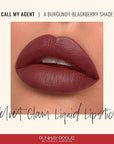 Runway Rogue Velvet Glam Liquid Lipstick, Almost-Matte Burgundy Blackberry Lipstick, ‘Call My Agent’