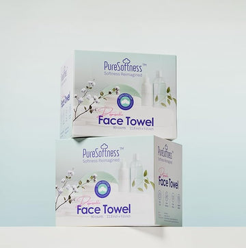 Luxuriously Soft Disposable Face Towel, 100% Cotton, Extra Large 12" x 10" Ultra Soft Dry Wipe for Face Wash, Makeup Remover, Bio-Based Towelette for Sensitive Skin 160 Count (2 Pack)