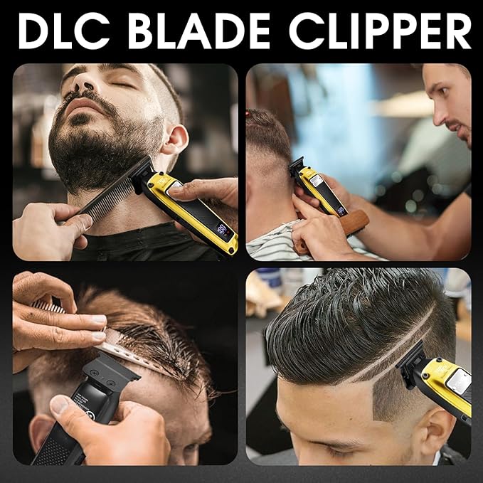 DSP Professional Beard Trimmer for Men, Cordless Trimmer Barber, BLDC Motor & DLC Coated Blade, Bald Head Clipper for Men
