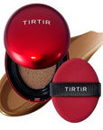 [*Mini Size*] TIRTIR Mask Fit Red Cushion Foundation | Long-Lasting, Lightweight, Buildable Coverage, Semi-Matte Finish, Korean Cushion Foundation (#45W Chestnut, 0.15 Oz)