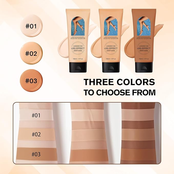 Leg Makeup, Tattoo Cover Up Makeup 24-Hour Long-Lasting Sweatproof Waterproof Body Makeup No Transfer. #03 (Bronze)
