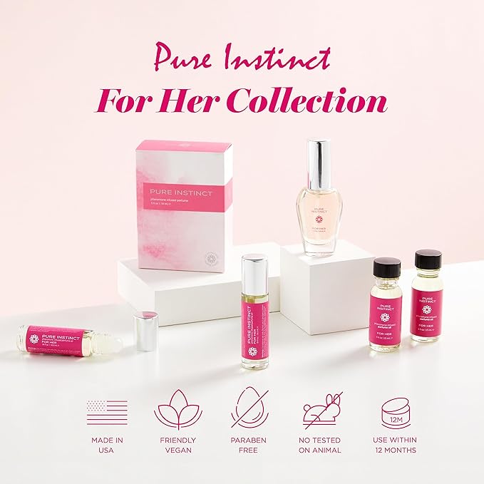 Pure Instinct Roll-On - The Original Pheromone Infused Essential Oil Perfume Cologne - TSA Ready (For Her - Women)