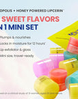 CNP Honey Lip Butter Mini Set – Propolis Lipcerin™ Travel-Size (4 Flavors), Hydrating Overnight Manuka Lip Balm & Mask, 12hr Long-lasting Moisture, Korean Skincare, 0.15 fl.oz. x 4 ea