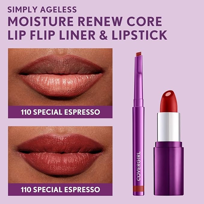 COVERGIRL Simply Ageless Lip Flip Liner, Loving Rose, Pack of 1