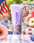 DAGEDA Red White Blue Body Glitter, 4th of July Outfits Accessories for Women, USA Flag Face Glitter Makeup, Fourth of July Patriotic Independence Day Hair Accessories Party Costumes