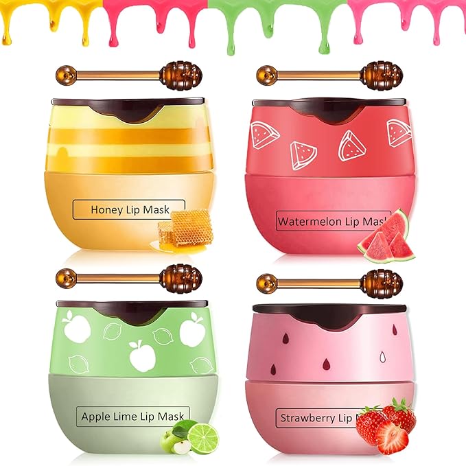 4 Pcs Bee Lip Balm Honey Lines