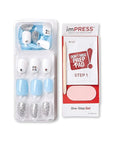 KISS imPRESS No Glue Mani Press On Nails, Design, 'I'd Rather Be', Multicolor, Short Size, Squoval Shape, Includes 30 Nails, Prep Pad, Instructions Sheet, 1 Manicure Stick, 1 Mini File