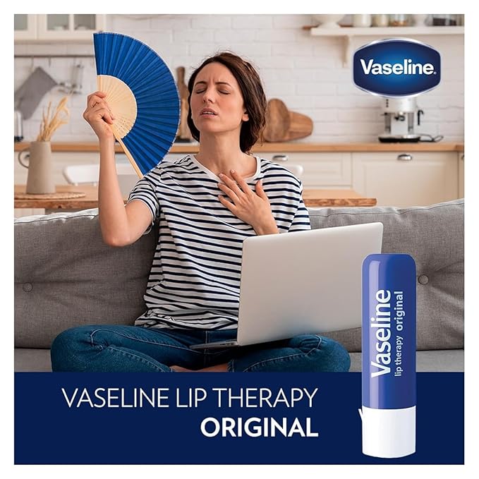 Vaseline Lip Therapy Original 8-Pack – Moisturizing Lip Balm for Very Dry Lips, 0.16 Oz Ea