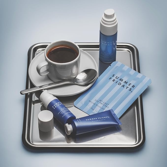 Summer Fridays Jet Lag™ Essentials - Mini Hydrating Skin Care Set With Jet Lag™ Mask, Eye Patches, Deep Hydration Face Serum & Hydration Mist - Travel Size Skincare Kit & Holiday Gift Set (4 Count)