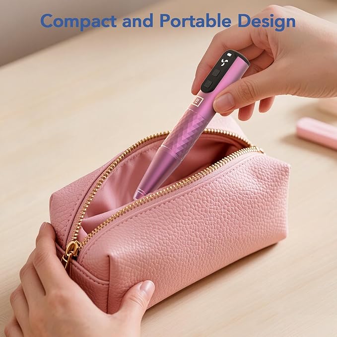 Mfish Professional Nail Drill Kit, Electric Nail File for Acrylic/Gel Nails,12 Bits, Adjustable Speeds, Portable Cordless Electric Nail Tools for Home & Salon Use