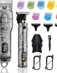Soonsell Hair Clippers for Men T-Blade Trimmer Set,Barber Clippers,Clippers for Hair Cutting,Hair Cutting Kit,Cordless Clippers,Blade Close Cutting Beard Trimmer,LCD Display(Silver