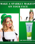 MEICOLY Lime Green Face Body Glitter,Christmas Face Glitter Stocking Stuffers,Light Green Body Glitter,St Patricks Day Accessories,Chunky Glitter Face Paint for Party Festival Halloween