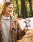 Floral farm animals cosmetic bag