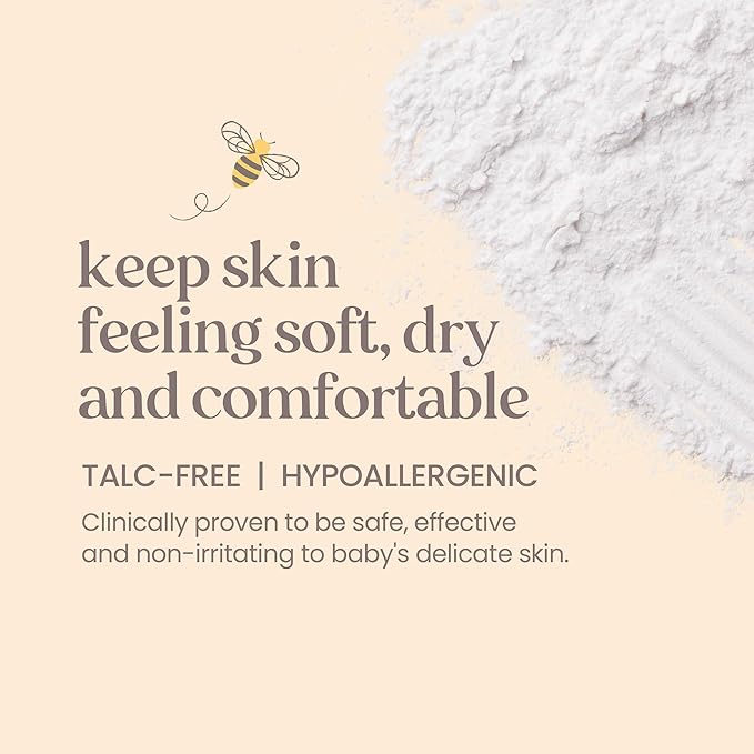 Burt's Bees Baby Dusting Powder, 100% Natural Origin, Talc-Free, Pediatrician Tested, 7.5 Ounces, Pack of 3, Pack May Vary