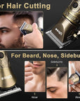 Ufree Hair Clippers for Men Professional with Beard Trimmer, Barber Clippers and Trimmers Set, Electric Razor Shavers for Men, Cordless Mens Grooming Kit for Nose, Face, Hair, Gifts