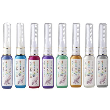 Temporary Hair Color Mascara Washable Hair Dye Stick Non-toxic Instant Hair Chalk Dye for Girls Women (8PCS MULTI)