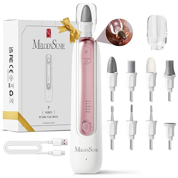 MelodySusie Professional Manicure Pedicure Kit,8-in-1 Electric Nail Drill Set with 5 Speeds,Rechargeable Cordless E-File with 360° LED Light,Perfect Hand Foot Care Trimmer Polish Tools - PC760G