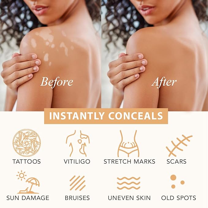 Leg Makeup, Tattoo Cover Up Makeup 24-Hour Long-Lasting Sweatproof Waterproof Body Makeup No Transfer. #03 (Bronze)