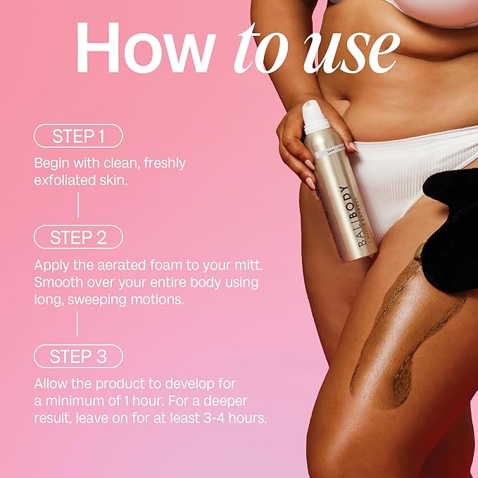 Bali Body 1-Hour Express Self Tanner Foam – Dark Shade, Fast-Drying, Streak-Free, Lightweight Formula for a Natural, Flawless Tan – Self Tan, Fake Tan, Vegan & Cruelty-Free (225 ml/7.61 fl oz)