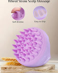 HEETA Scalp Massager with Soft Silicone Bristles for Hair Growth, Dandruff Removal, and Scalp Relaxation - Shampoo Brush for Wet or Dry Hair (Green & Purple)