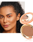 Oulac Matte Bronzer Powder Face Makeup with Mirror Cruelty-Free BS03