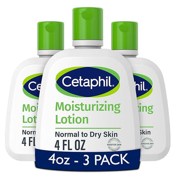 Cetaphil Face & Body Moisturizer, Hydrating Moisturizing Lotion for All Skin Types, Suitable for Sensitive Skin, NEW 4 oz Pack of 3, Fragrance Free, Hypoallergenic, Non-Comedogenic