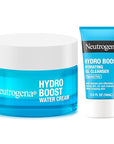 Neutrogena Hydro Boost Skincare Set, Hydro Boost Fragrance Free Water Cream Face Moisturizer, 1.7 fl oz, & Trial Size Hydro Boost Fragrance Free Hydrating Gel Facial Cleanser, 0.5 fl oz