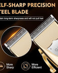 Suttik Hair Clippers for Men Professional, Cordless Beard Trimmer & Electric Shavers for Men, Mens Hair Clippers and Trimmer Kit for Barber with Case, Gold