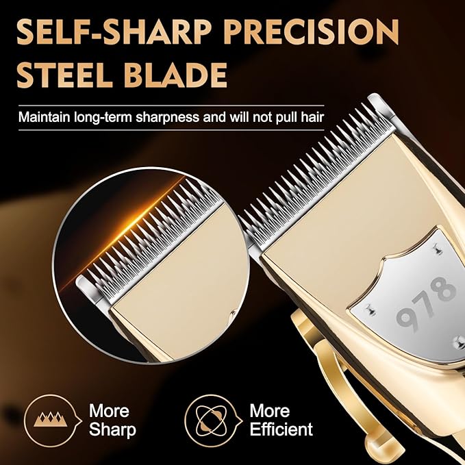 Suttik Hair Clippers for Men Professional, Cordless Beard Trimmer & Electric Shavers for Men, Mens Hair Clippers and Trimmer Kit for Barber with Case, Gold