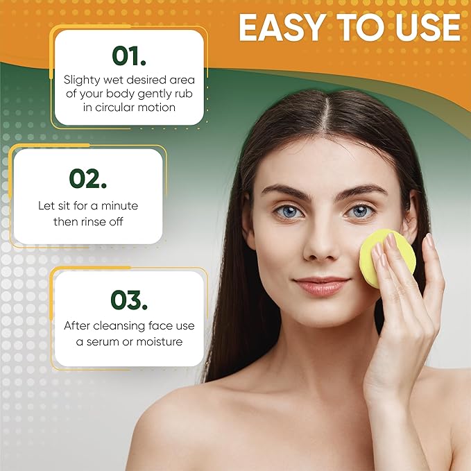 AMVital Turmeric Kojic Acid Cleansing Pads - Gently Exfoliates, Brightens & Evens Skin Tone - Hydrating Turmeric Exfoliating Cleansing Pads for Face - Nourishing Kojic Acid Cleanser