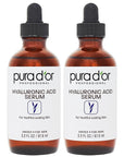 PURA D'OR Hyaluronic Acid Serum For Deep Hydration (3.3oz x2 = 6.6oz) Anti-Aging, Plumping & Moisturizing Formula For Smooth, Supple Skin - Natural Skincare Boost - Fine Lines & Wrinkle Reducer