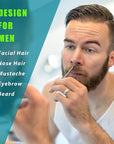 Facial Hair Small Grooming Scissors For Men Women - Eyebrow, Nose Hair, Mustache, Beard, Eyelashes, Ear Trimming Kit - Curved and Rounded Safety Tip Clippers For Hair Cutting 2PCS With Cover Sliver
