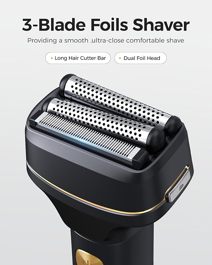 GLAKER Hair Clippers for Men Professional, Cordless Clippers for Hair Cutting, Mens Bear Trimmer, Electric Razor Barber Clippers Hair Trimmer, Gifts for Men (Deep Black)