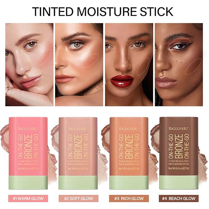 Cream Contour Stick, Face Shimmer Bronzer Stick, Blendable