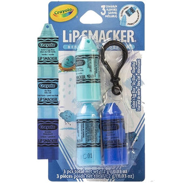 Lip Smacker Crayola Crayon Stackable Flavored Clear Lip Balm, Blue - Moisturizing, Soothing