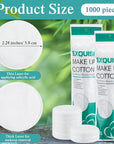 Maxcheck 1000 Pcs Cotton Rounds Bulk Exfoliating Rounds for Face Makeup Remover Cotton Facial Pads for Face Makeup Removal Toner Pads