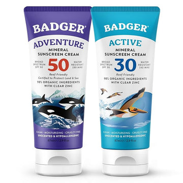 Badger SPF 30 Mineral Sunscreen and SPF 50 Mineral Sunscreen